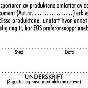 Evermark EKSPORTØR Norsk