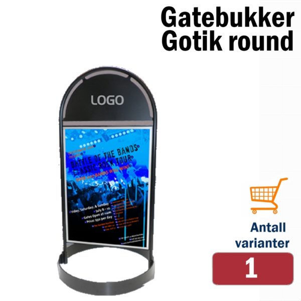 Gotik gatebukk Circle 50x70cm Sort