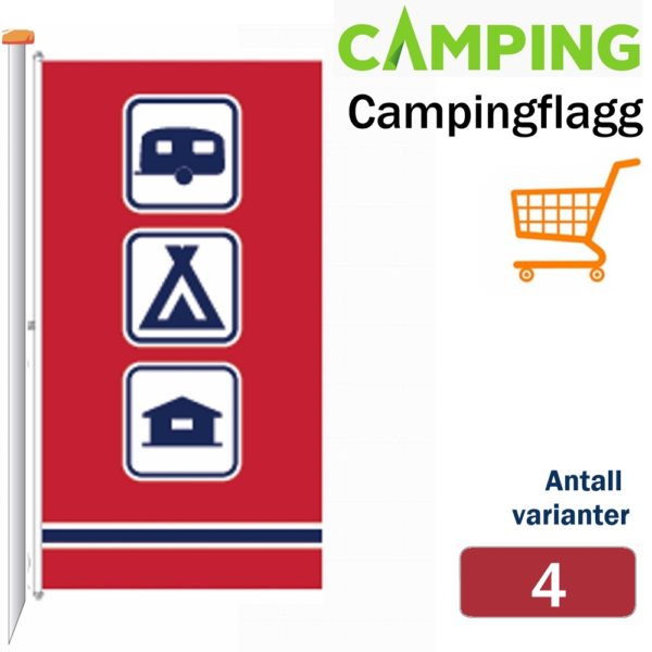 Symbolflagg Camping Telt Hytte 120x227 cm