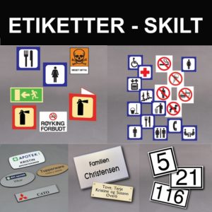 Etiketter og skiltprodukter