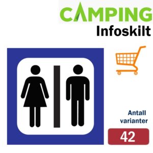 Infoskilt  Camping 20x20 Blå ramme