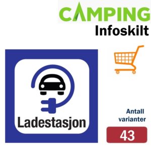 Infoskilt  Camping 15x15 cm Blå ramme