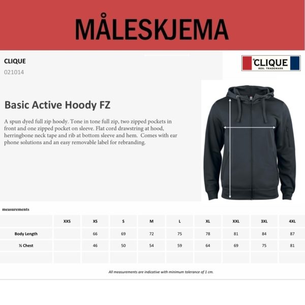 Basic Active Hoody Full Zip (H) glatt - Bilde 2