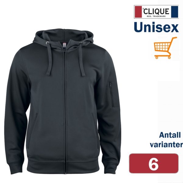 Basic Active Hoody Full Zip glatt