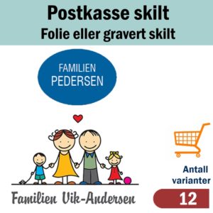 Postkasseskilt Folie / Gravert