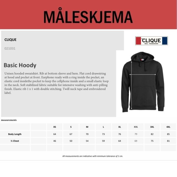 Basic Hoody Flosset (U) - Bilde 2