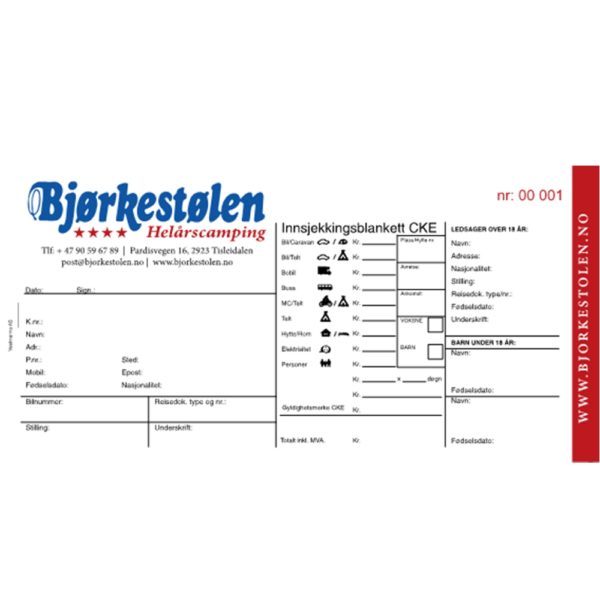 Campingkvittering spesial Liggende - Bilde 2