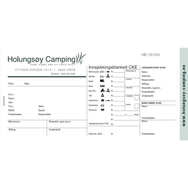 Campingkvittering spesial Liggende - Bilde 4
