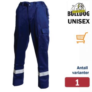 502464 Bulldog bukse, blå, Flammehemmende, refleks