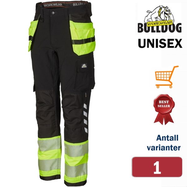574846 Bulldog stretchbukse, Håndverkbukse, synlighet kl. 1