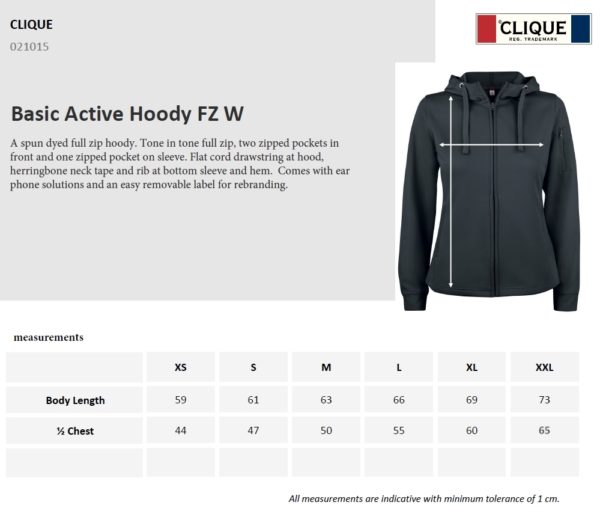 PP Basic Active Hoody Full Zip (D) - Bilde 2