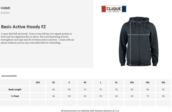 PP Basic Active Hoody Full Zip (H) - Bilde 2