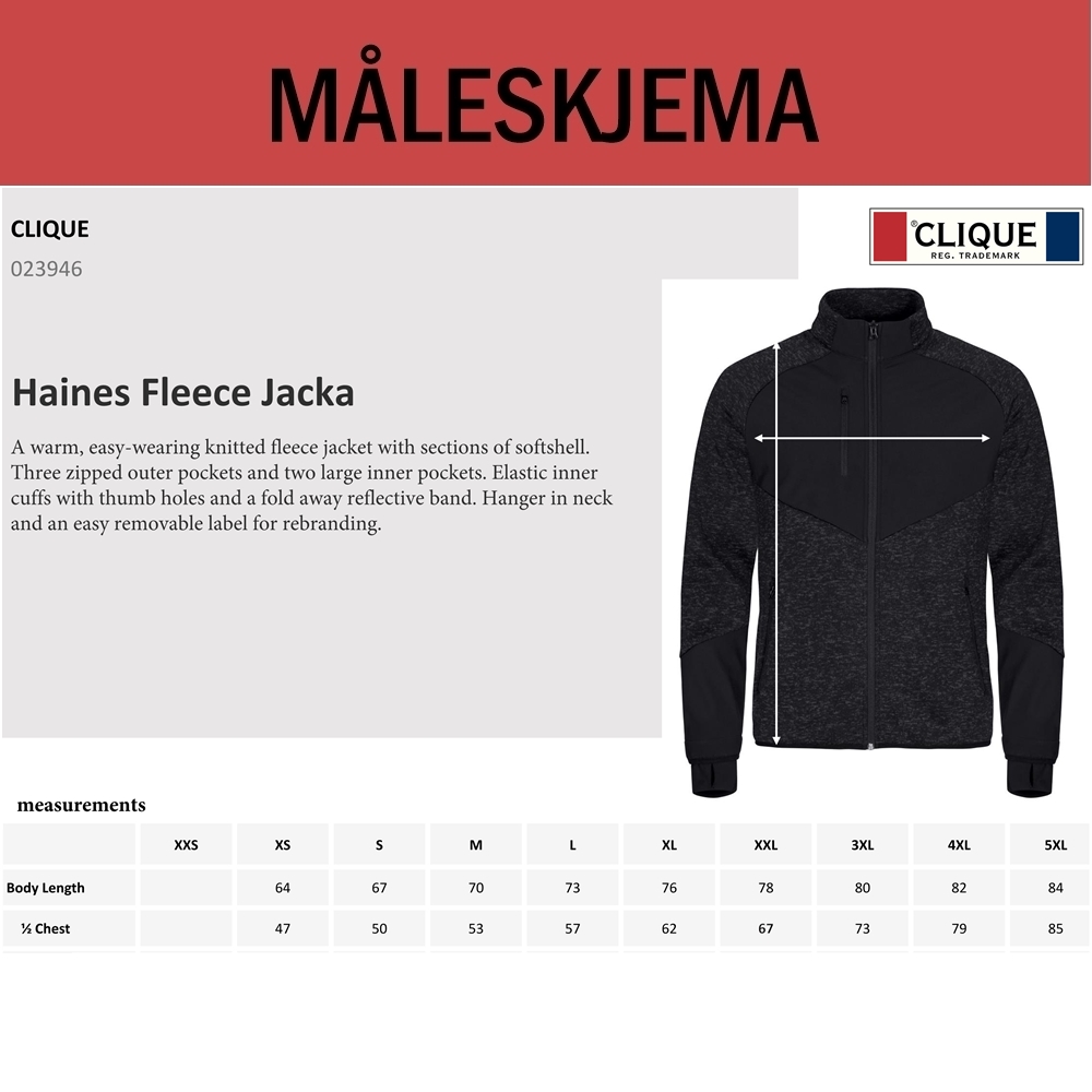 Haines Strikket Fleecejakke, (H) - Bilde 5